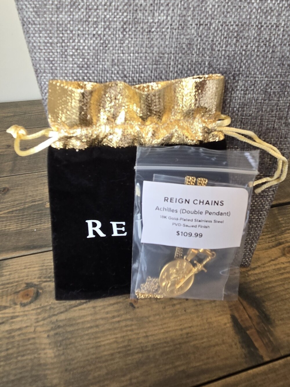 Reign Chains Gold Achilles Double Pendant